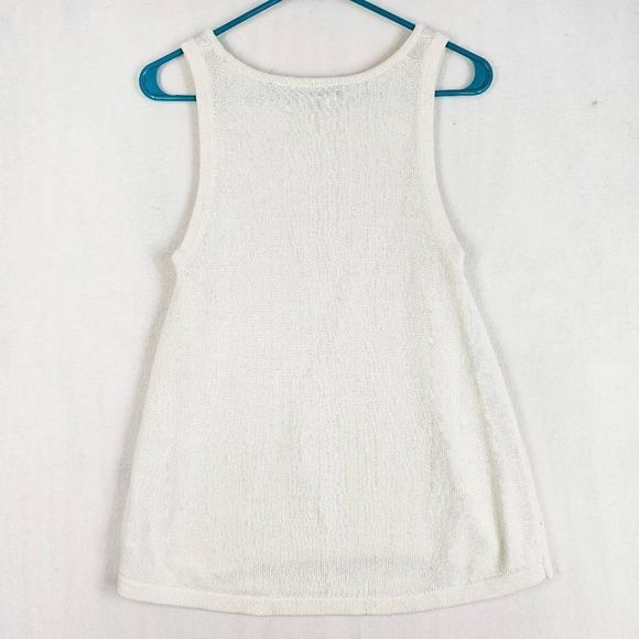 Cabi Tennis Sweater Tank White Medium - Picture 4 of 7